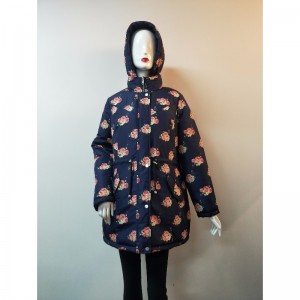 LADIES 'HOA HỒNG HOA IN IN PUFFER COAT RLWPC0003