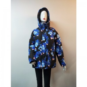 LADIES 'FLORAL IN IN PUFFER COAT RLWPC0006