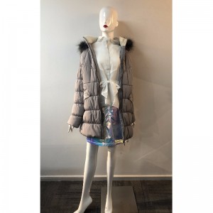 LADIES 'GRAY HATED COAT RLWPC0070